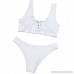 Xiloccer Women Two Piece Solid Baddage Sexy Split Swimsuit Bikini Swimsuit Beachwear White B07MG48VR8